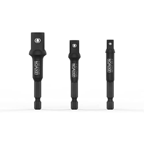 LEXIVON Impact Grade Socket Adapter Set, 3" Extension Bit with Holder - Image 6
