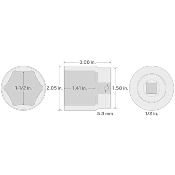 TEKTON 1/2 Inch Drive x 1-1/2 Inch Deep 6-Point Impact Socket | SID23038 - Image 4