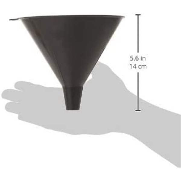 LUMAX LX-1602 Black 16 oz. (480 mL) Plastic Funnel, Flexible - Image 5