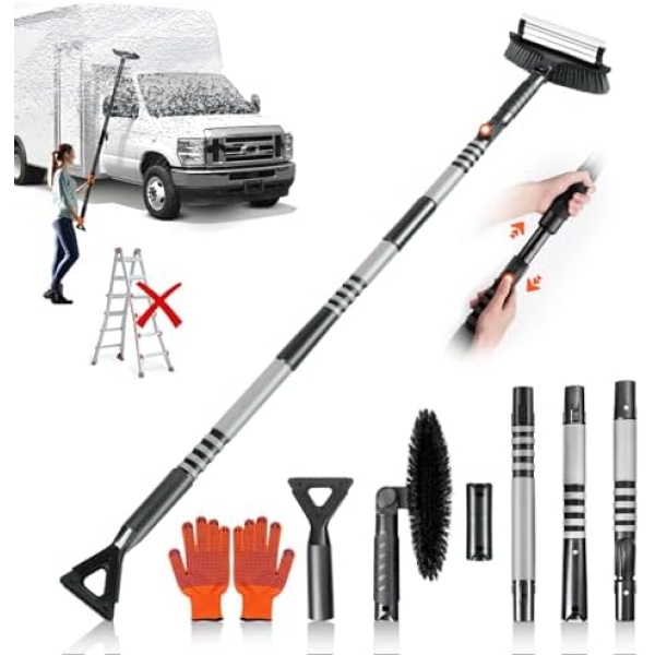 Epltion 72" Extendable Snow Removal for Car, 3 in 1 Ice Scrapers and Snow Brush - Image 8