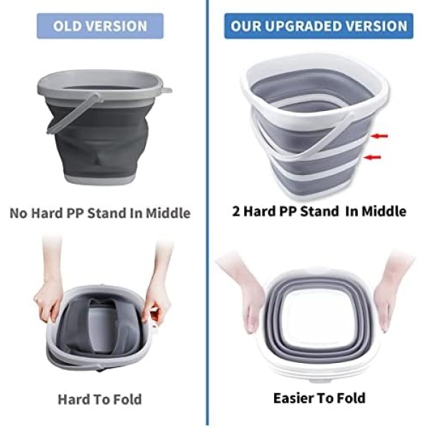 Craftend Collapsible Bucket 10L 2.6 Gallon Cleaning Bucket Mop Bucket Folding - Image 3