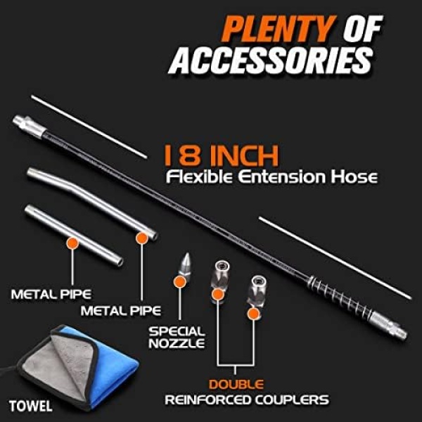 Lnchett Grease Gun with Towel, 9000 PSI Professional Heavy Duty 14 oz Pistol - Image 3