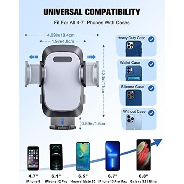 Car Phone Holder, [Strong Suction] WOCBUY Phone Holder Car for Dashboard - Image 7