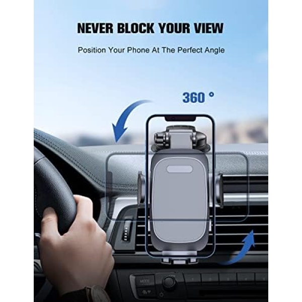 Car Phone Holder, [Strong Suction] WOCBUY Phone Holder Car for Dashboard - Image 6