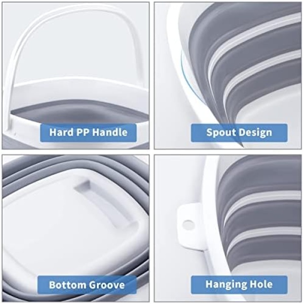 Craftend Collapsible Bucket 10L 2.6 Gallon Cleaning Bucket Mop Bucket Folding - Image 5
