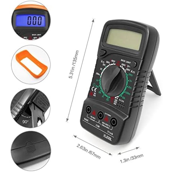 Digital Multimeter Voltmeter Battery Voltage Multi Tester AC DC Volt OHM Amp - Image 8
