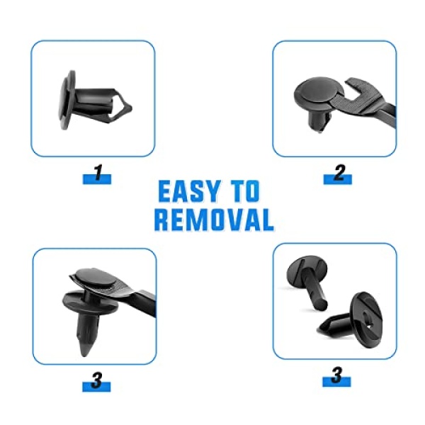 Yesker Car Bumper Clips, Push Bumper Fastener Rivet Clips, 8mm Hole Size Nylon - Image 5