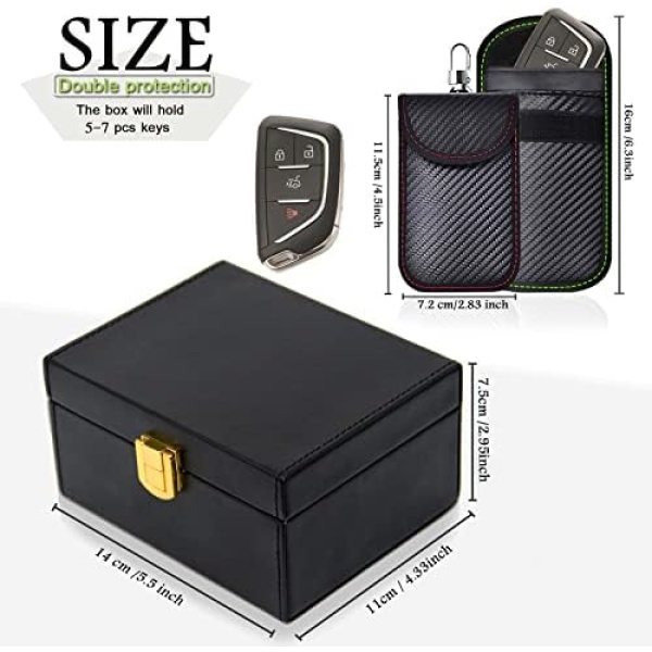 Faraday Box for Car Keys & 2 Pack Faraday Bag for Key Fob Protector, RFID Key - Image 3