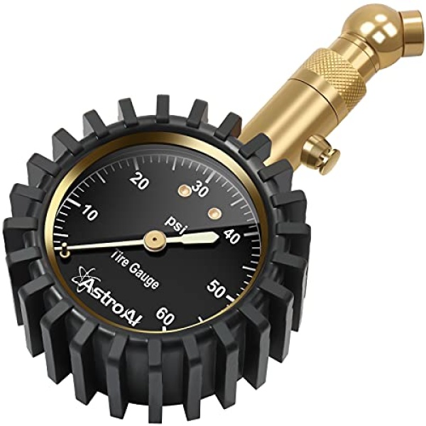 AstroAI Tire Pressure Gauge 60 PSI, Large 2" Easy Read Glow Dial Tire Gauge