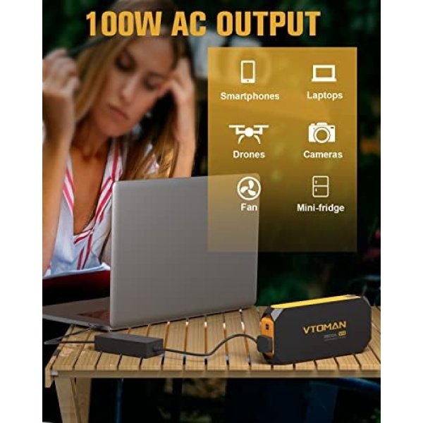 VTOMAN V12 Jump Starter, 3500A(Up to 10L Gas/8L Diesel Engines) USB QC3.0 - Image 3