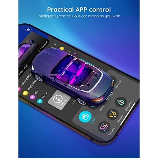 Govee Interior Lights for Car, App Control Smart Car Lights with DIY Mode - Image 6
