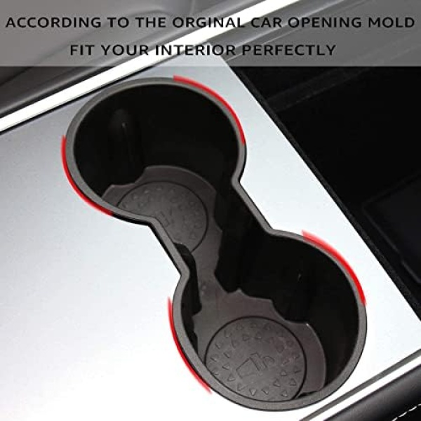 Motrobe 2023 2022 2021 Tesla Model Y Model 3 Center Console Cup Holder Insert - Image 4