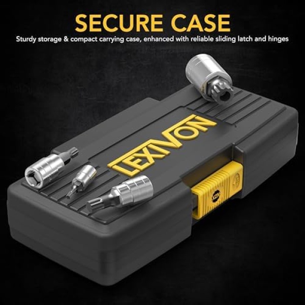 LEXIVON XZN Triple Square Spline Bit Socket Set, Premium S2 Alloy Steel - Image 3