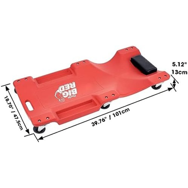 BIG RED TRP6240 Torin Blow Molded Plastic Rolling Garage/Shop Creeper - Image 2