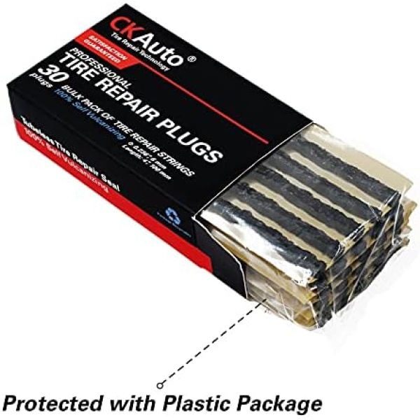 CKAuto 30pcs 4" Black Tire Repair Strings, Automotive Tool Tire Repair Plugs - Image 3