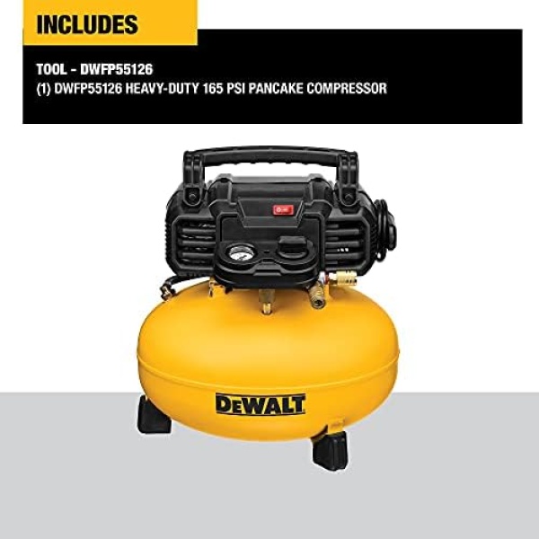 DEWALT Pancake Air Compressor, 6 Gallon, 165 PSI (DWFP55126) - Image 3