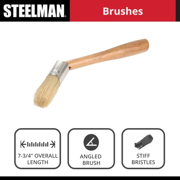 Steelman Euro Lube Applicator Brush, Angled, Stiff Bristles, for Paste-Style - Image 2