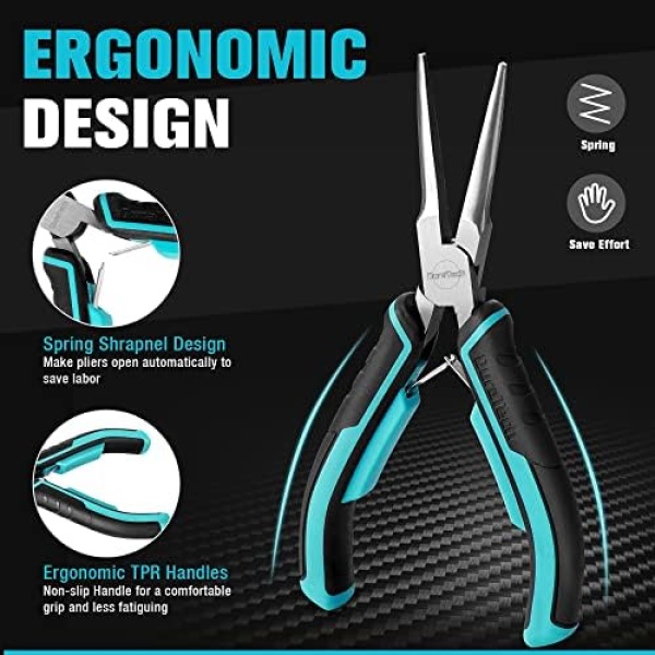 DURATECH Mini Pliers Set, 6PCS Jewelry Pliers Set, CRV Construction - Image 3