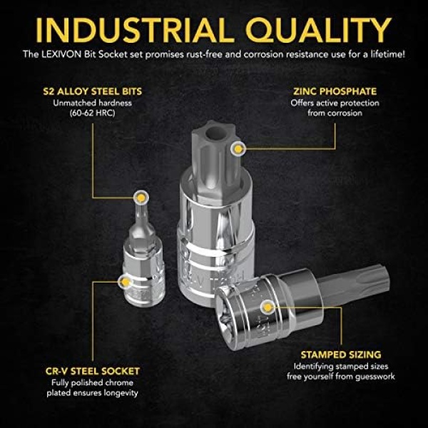 LEXIVON Tamper Proof Torx Bit Socket Set, Premium S2 Alloy Steel | 13-Piece - Image 4