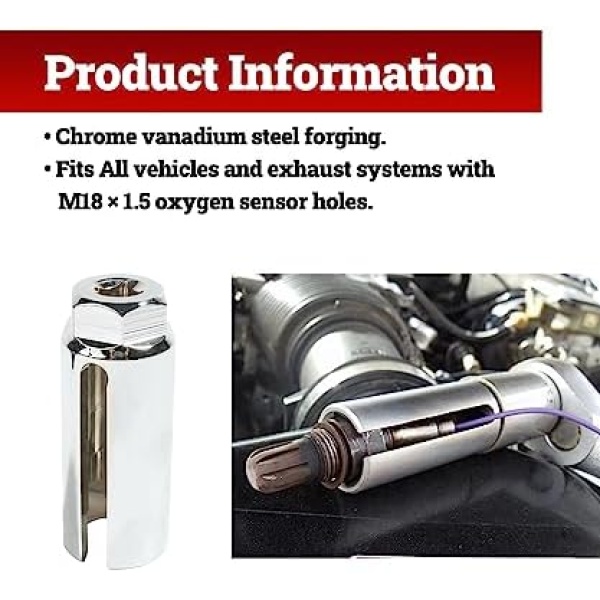 Zlirfy 5PCS Oxygen Sensor Removers,Automotive Oxygen Sensor Socket Wrench - Image 3