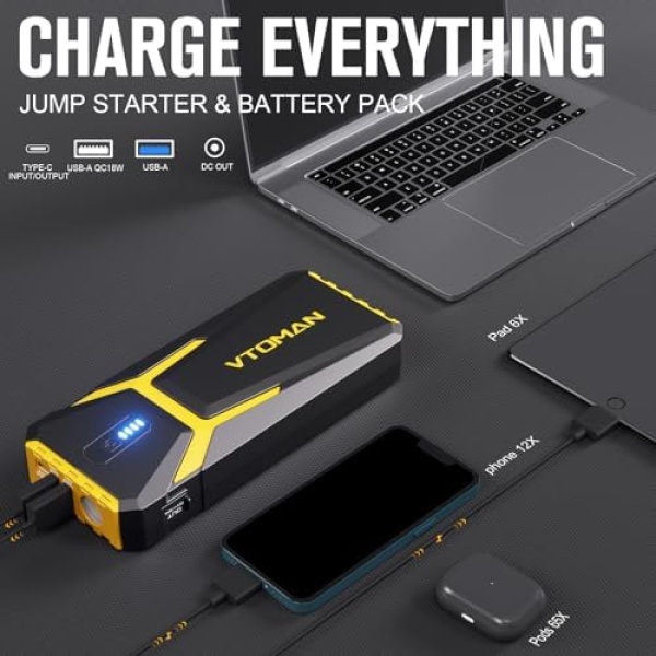 VTOMAN V10 Pro Jump Starter, 4500A Portable Car Starter - Image 3