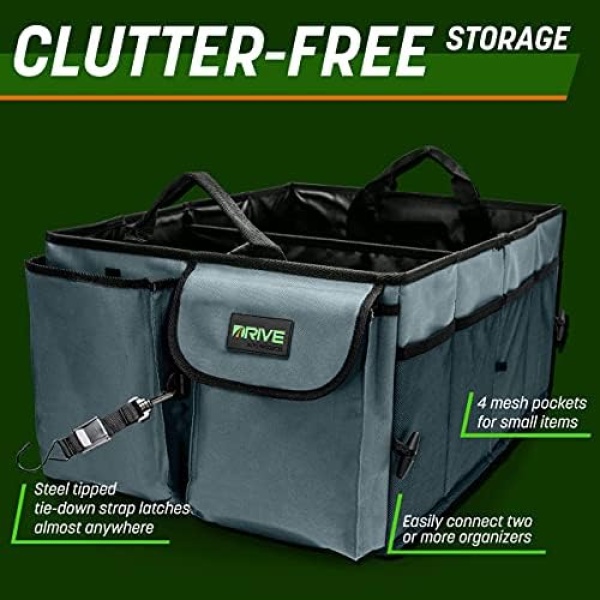 Drive Auto Car Organizer - Durable, Foldable Car Trunk Organizer for SUV - Image 3