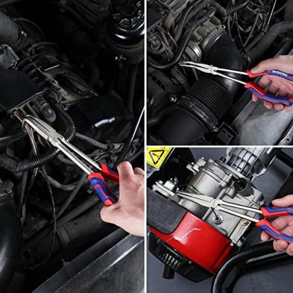 WORKPRO 3PC Long Reach Pliers Set, 11 Inch Extra Long Needle Nose Pliers Set - Image 7