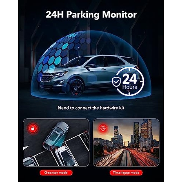 REDTIGER Dash Cam Front Rear, 4K/2.5K Full HD Dash Camera for Cars, Free 32GB - Image 6