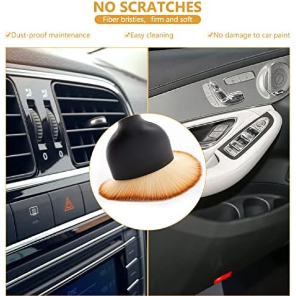 Rednow Car Interior Cleaning Tool Brush with Cover,Car Brush Car Detailing Brush - Image 2