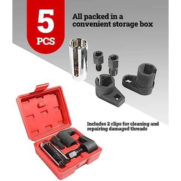 Zlirfy 5PCS Oxygen Sensor Removers,Automotive Oxygen Sensor Socket Wrench - Image 2