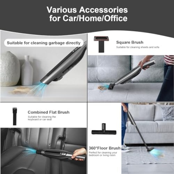 NEXPOW Car Vacuum, 18000PA Handheld Vacuum Cordless - Image 3