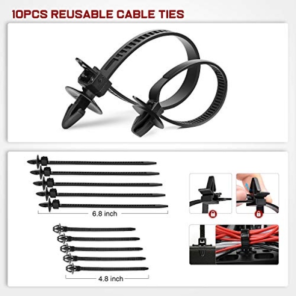 Nilight - CL-86 635Pcs Car Push Retainer Clips-16 Most Popular Sizes Nylon - Image 7