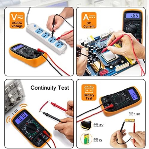 Digital Multimeter Voltmeter Battery Voltage Multi Tester AC DC Volt OHM Amp - Image 3