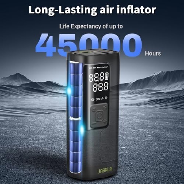 Tire Inflator, 2-in-1 Portable Air Compressor 2X Faster Inflation Cordless Tire - Image 3