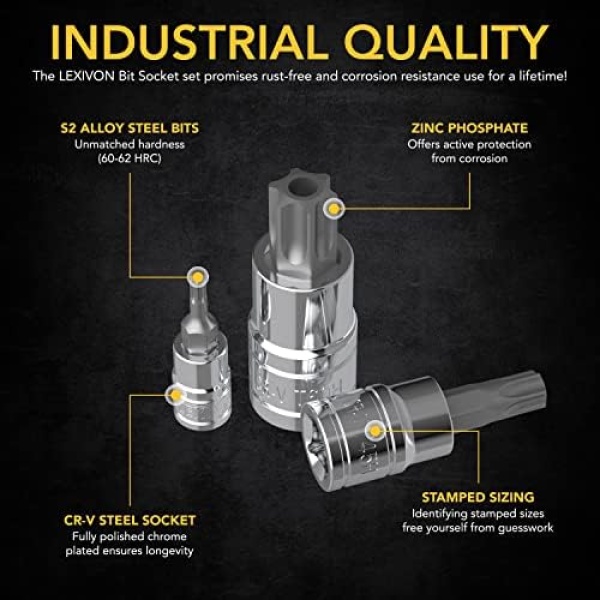 LEXIVON Master TORX Bit Socket Set, Premium S2 Alloy Steel | Complete 34-Piece - Image 4