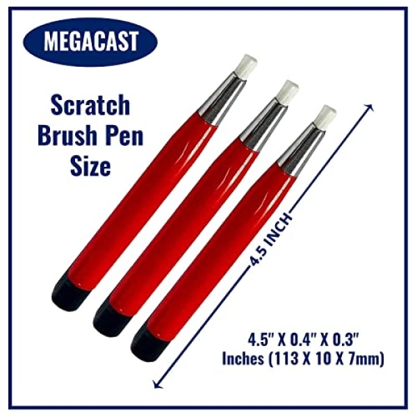 Megacast Fiberglass Scratch Brush Pen - 3 Pack - Jewelry, Watch, Coin Cleaning - Image 6