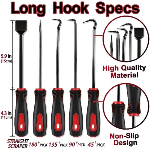KEZE 11Pcs Precision Pick & Hook Set with Scraper and Magnetic Telescoping Tool - Image 2