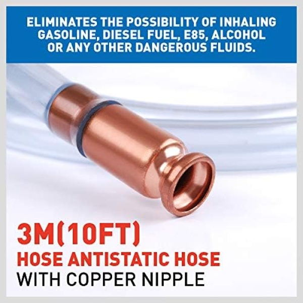 HORUSDY Diesel Mechanical Gas Siphon 10FT Multi-Purpose Super Easy Siphon - Image 4