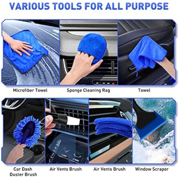 MUNSCVUS 22Pcs Car Interior Detailing Kit with High Power Handheld Vacuum - Image 6