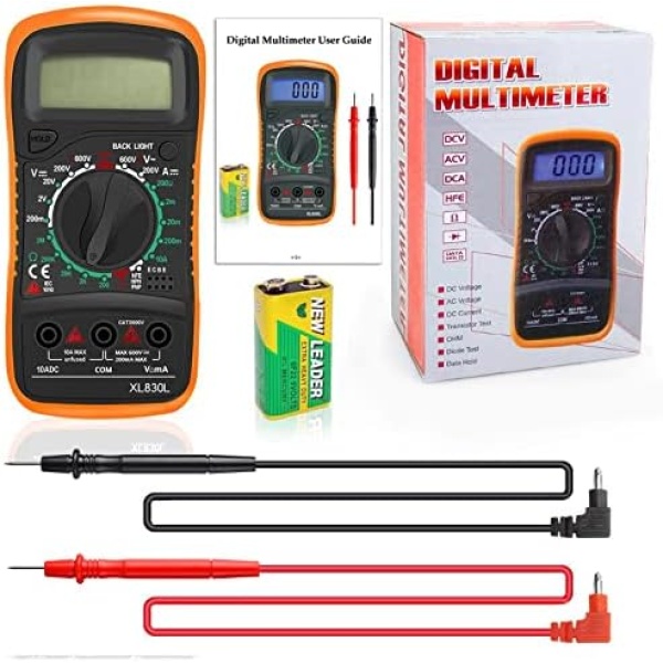 Digital Multimeter Voltmeter Battery Voltage Multi Tester AC DC Volt OHM Amp - Image 9