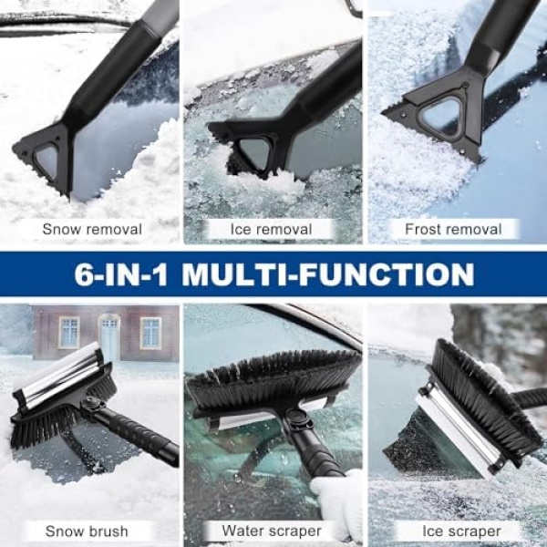 Epltion 72" Extendable Snow Removal for Car, 3 in 1 Ice Scrapers and Snow Brush - Image 4