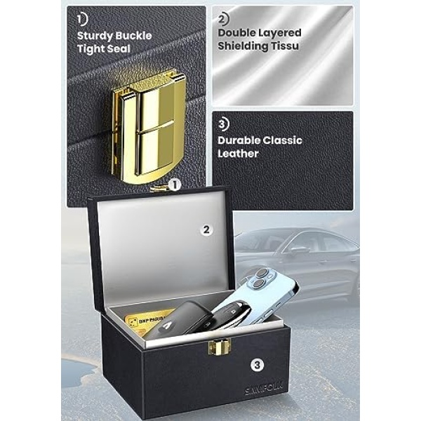 Samfolk Faraday Box with Faraday Pouch 2 Pack, Keyless Entry Car Key - Image 4
