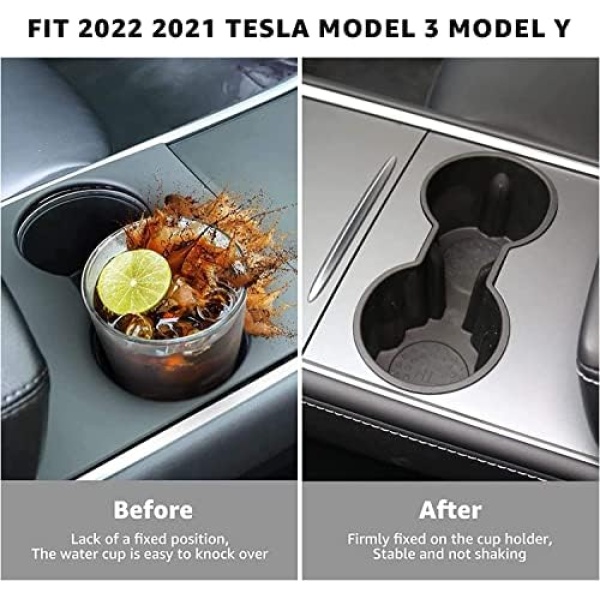 Motrobe 2023 2022 2021 Tesla Model Y Model 3 Center Console Cup Holder Insert - Image 2