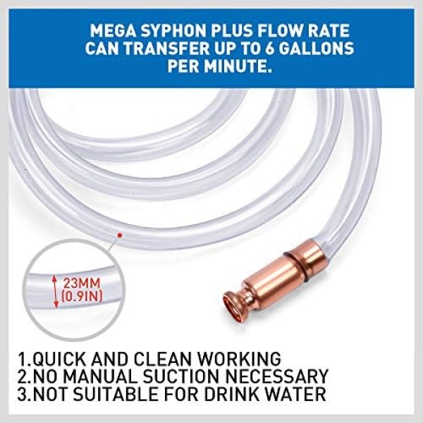 HORUSDY Diesel Mechanical Gas Siphon 10FT Multi-Purpose Super Easy Siphon - Image 3