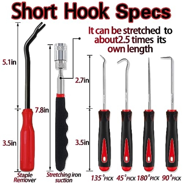 KEZE 11Pcs Precision Pick & Hook Set with Scraper and Magnetic Telescoping Tool - Image 3