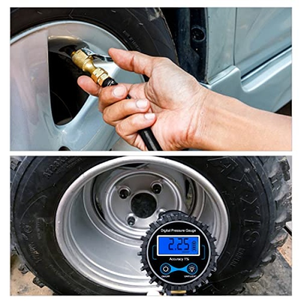 Nilight 50026R Digital Tire Inflator Pressure Gauge,250 PSI Air Chuck - Image 8