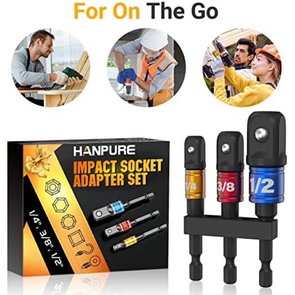 Tools Impact Grade Socket Adapter Set 2 Pack Gifts for Men Cool Gadget Christmas - Image 7