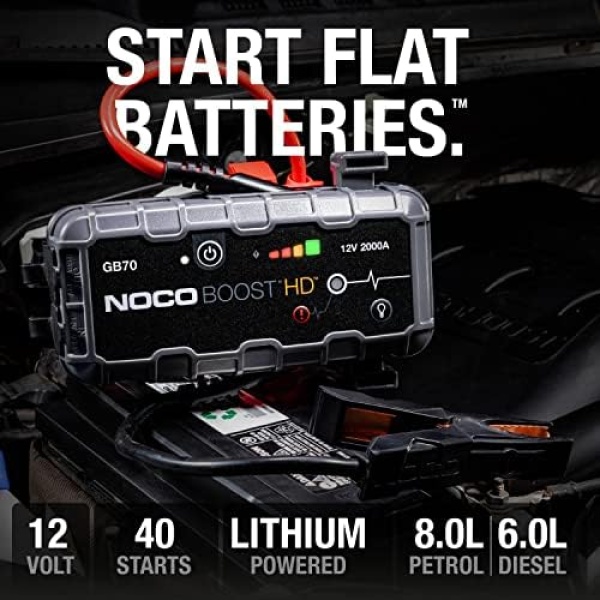 NOCO Boost HD GB70 2000A UltraSafe Car Jump Starter, Jump Starter Power Pack - Image 2