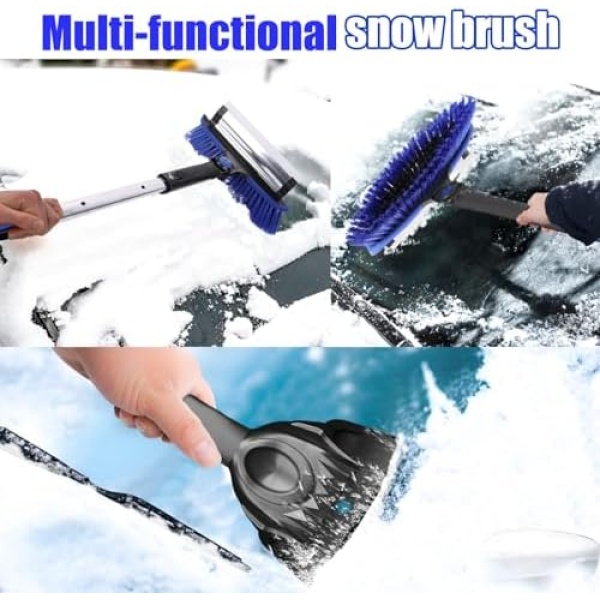 TESSONO 55.7" Ice Scraper, Extendable Snow Brush and Snow Broom with Ergonomic - Image 4