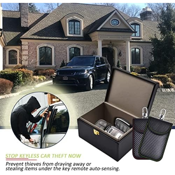 Faraday Box for Car Keys & 2 Pack Faraday Bag for Key Fob Protector, RFID Key - Image 2